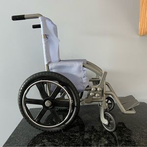 American Girl doll wheelchair with casts and crutches